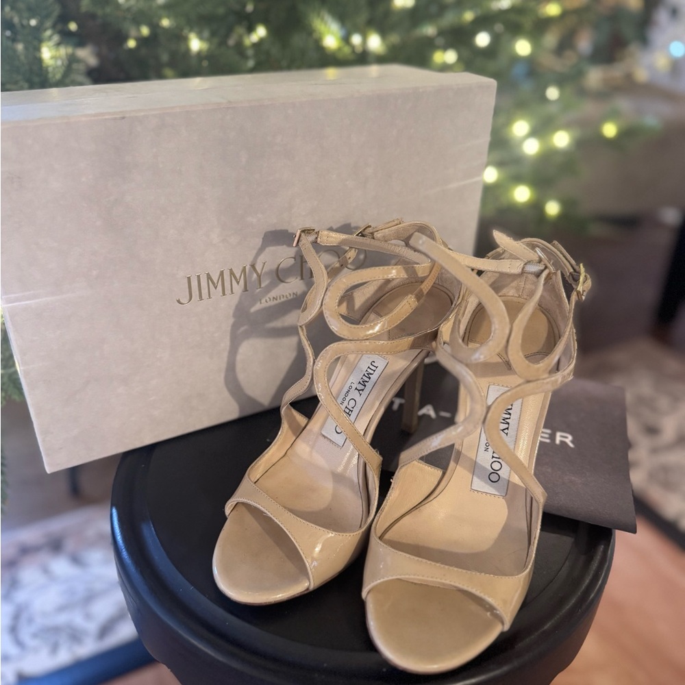 Jimmy Choo Beige Strappy Heels
